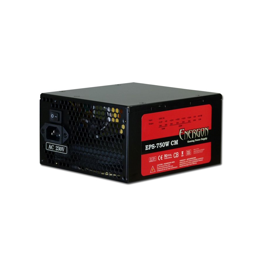 Power Supply INTER-TECH Energon EPS AC 230V, 50/60Hz, DC 3.3/5/±12V, 750W, Retail, Active PFC, Cable Management, Automatic Fan Control, 1x135, Efficiency 80% - Slika 4