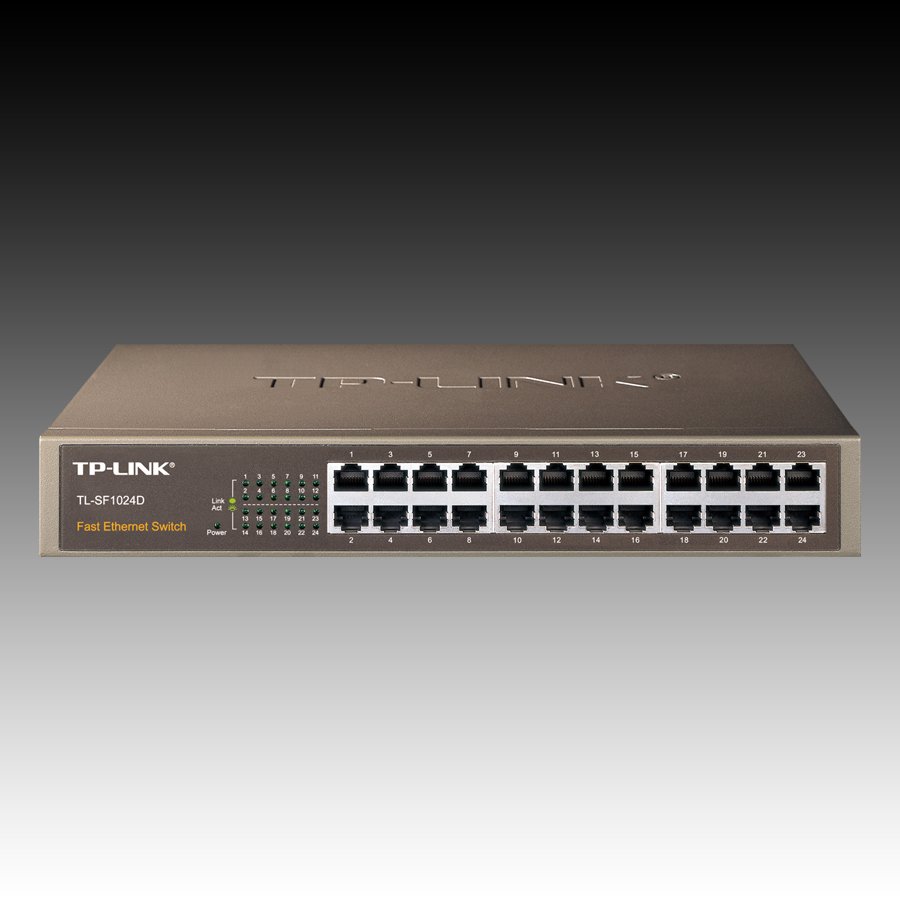 Switch TP-Link TL-SF1024D, 24-Port RJ45 10/100Mbps Standard 13-inch steel case switch, 4.8Gbps Switching Capacity, Fanless, Auto Negotiation/Auto MDI/MDIX - Slika 3