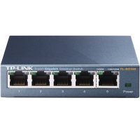 Switch TP-Link TL-SG105, 5-port Metal Gigabit Switch, 5 10/100/1000M RJ45 ports, supports GMP Snooping IEEE 802.1p QoS Plug and Play metal case