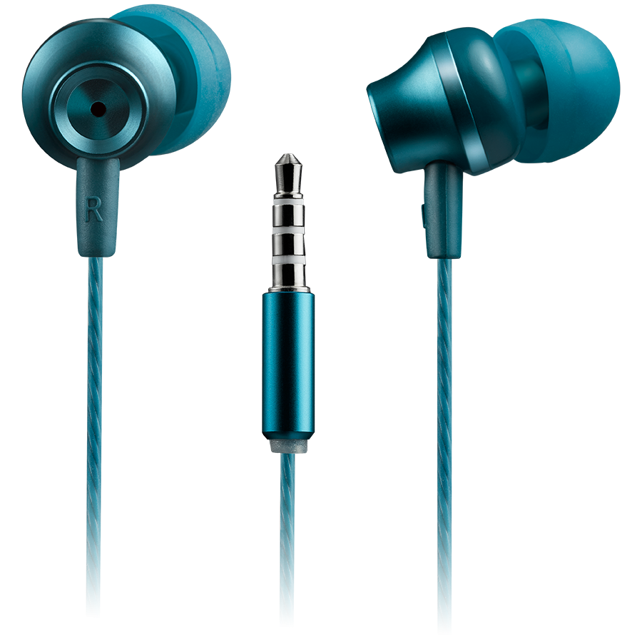 CANYON Stereo earphones with microphone, metallic shell, 1.2M, blue-green - Slika 2