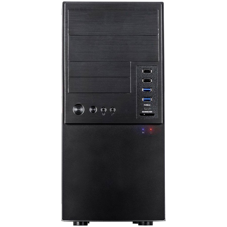 Chassis INTER-TECH IT-6865 Black Micro Tower, mATX, USB Type-C, 2xUSB3.0, 2xUSB2.0, SDXC/MMC/MS Card Reader, Audio, PSU optional