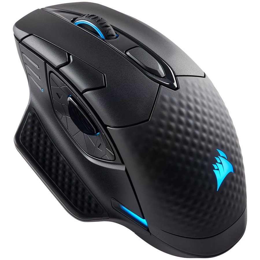 Corsair DARK CORE RGB PRO, Wireless FPS/MOBA Gaming Mouse with SLIPSTREAM Technology, Black, Backlit RGB LED, 18000 DPI, Optical (EU version)