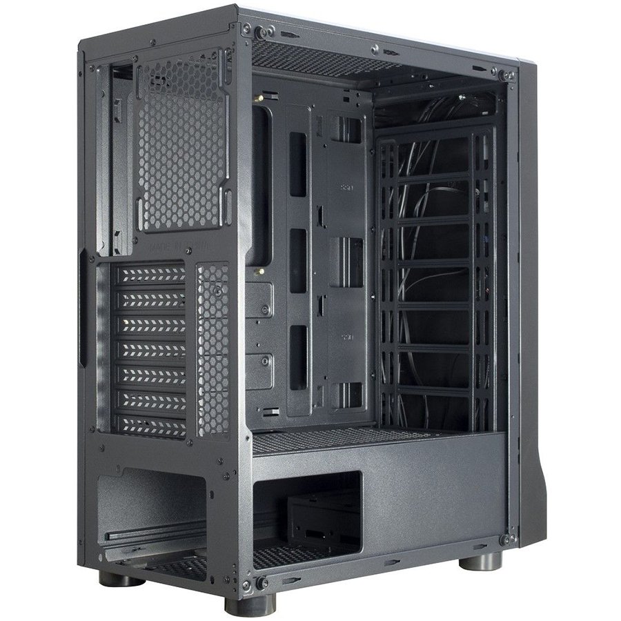 Chassis INTER-TECH A-3411 Creek Gaming Tower, ATX, 1xUSB3.0, 2xUSB2.0, PSU optional, Window side panel, LED light on the front, integrated RGB LED, Black - Slika 3