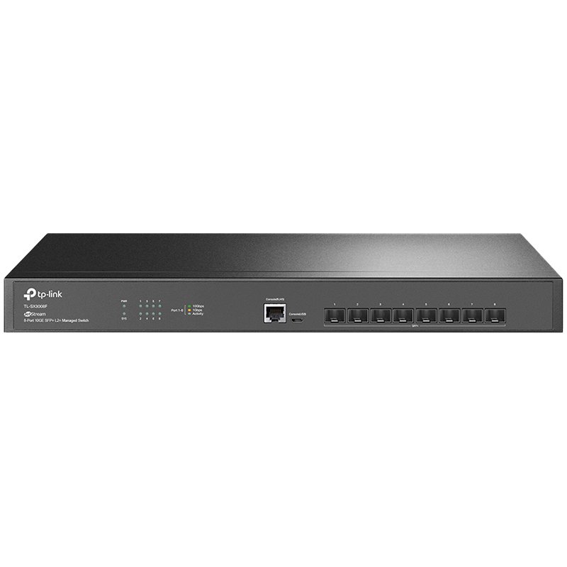 JetStream 8-Port 10GE SFP+ L2+ Managed Switch, Centralized Management, Fanless, Rackmountable