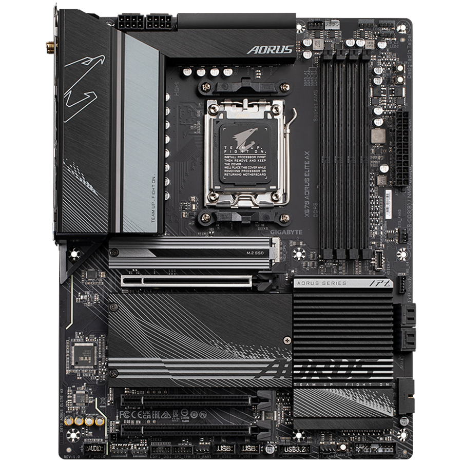 GIGABYTE Mainboard Desktop X670 AORUS ELITE AX (Socket AM5, 4xDDR5 128GB, 1xPCI-E x16x16 4.0, 1xPCI-E x16x4 4.0, 1x PCI-E x16x2 3.0, 4x SATA, 4x M.2, 6xUSB 3.2 Gen1, 2x USB 3.2 Gen2 Type-A, 4xUSB 2.0, 1xUSB Type-C, 1xHDMI 2.0, 2.5GbE LAN, Wi-Fi, ATX) - Slika 2