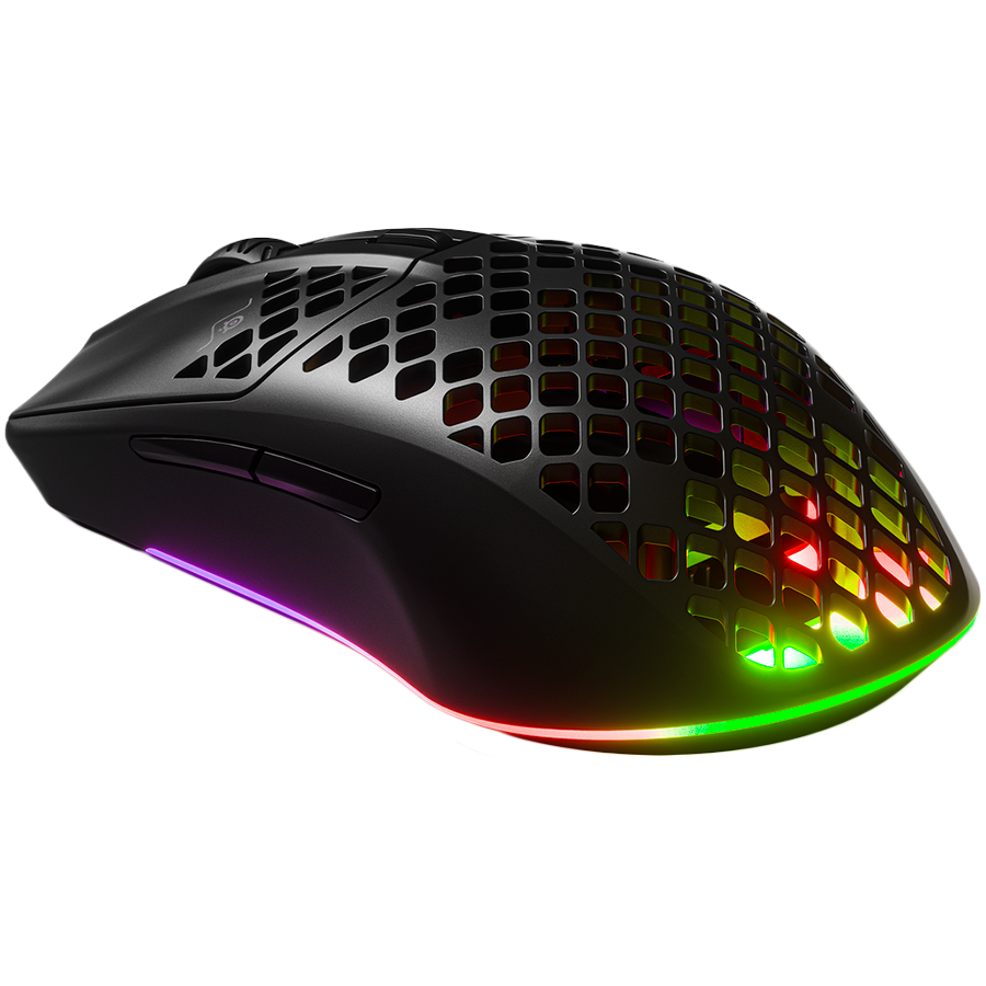 SteelSeries I Aerox 3 Wireless (2022) Onyx I Gaming Mouse I Wireless / Ultra lightweight 68g / 200 hour battery life / Dual connectivity (2.4GHz & BT) / TrueMove Air optical sensor / AquaBarrier™ water resistance / RGB I Black - Slika 2