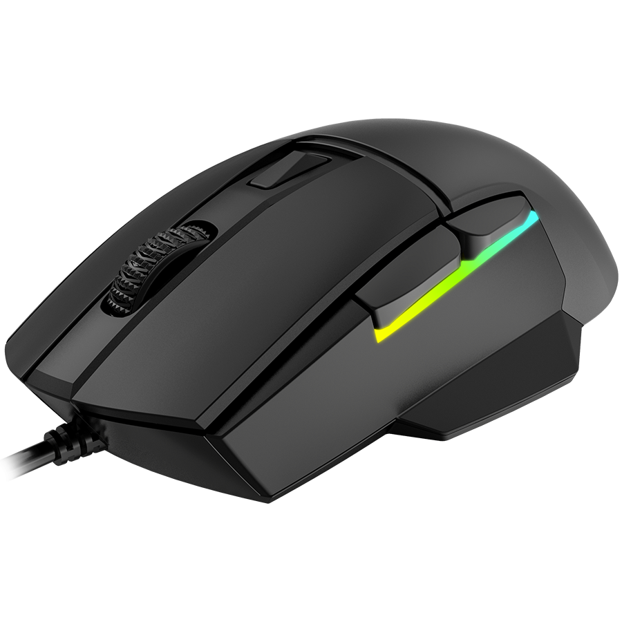 LORGAR gaming mice, Optical Gaming Mouse with 6 programmable buttons, Pixart ATG4090 sensor, DPI can be up to 8000, 30 million times key life, 1.8m PVC USB cable, Matt UV coating and RGB lights with 4 LED flowing mode, size:124.90*71.65*41.36mm, 115g - Slika 2