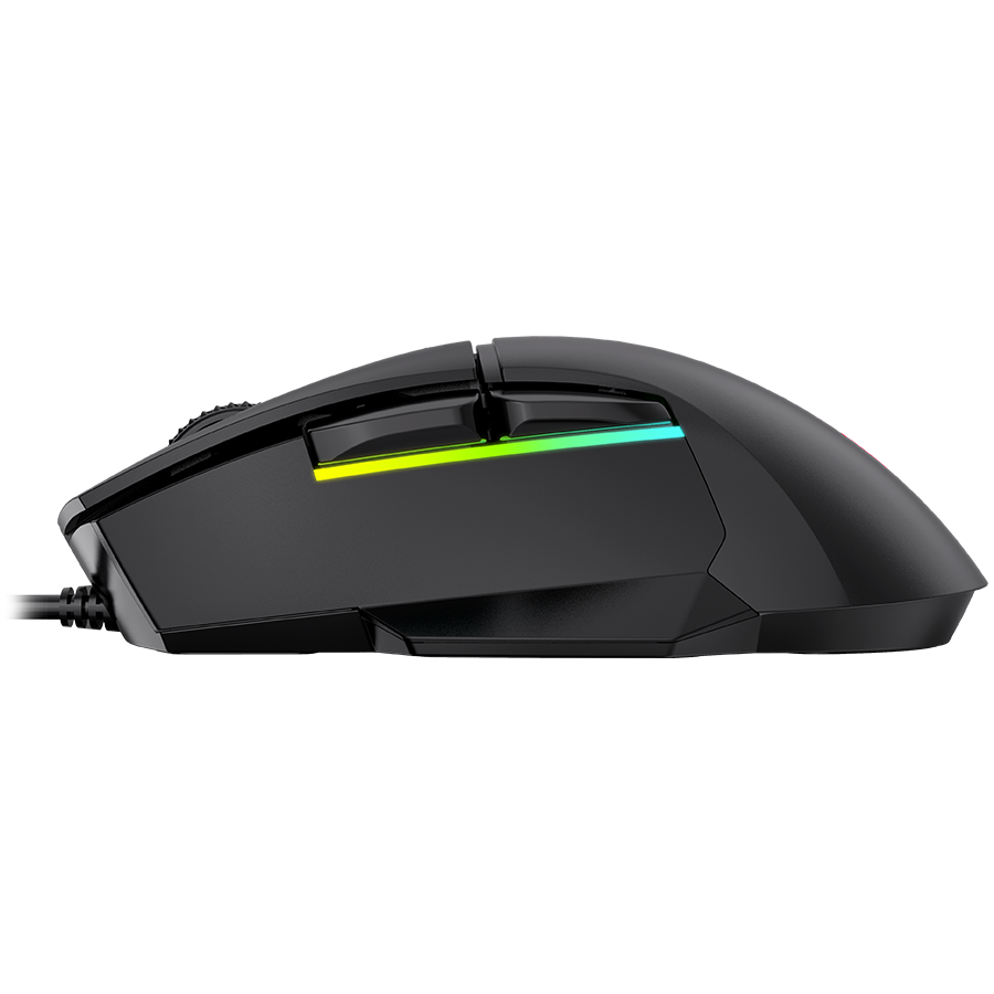 LORGAR gaming mice, Optical Gaming Mouse with 6 programmable buttons, Pixart ATG4090 sensor, DPI can be up to 8000, 30 million times key life, 1.8m PVC USB cable, Matt UV coating and RGB lights with 4 LED flowing mode, size:124.90*71.65*41.36mm, 115g - Slika 3