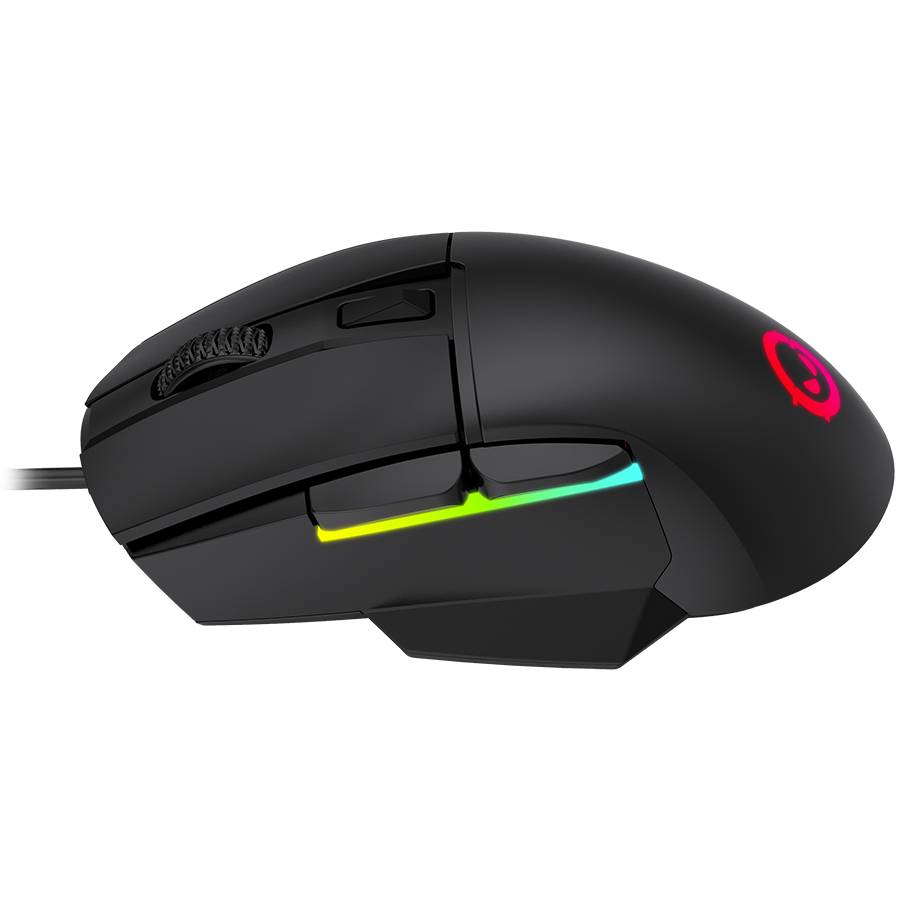 LORGAR gaming mice, Optical Gaming Mouse with 6 programmable buttons, Pixart ATG4090 sensor, DPI can be up to 8000, 30 million times key life, 1.8m PVC USB cable, Matt UV coating and RGB lights with 4 LED flowing mode, size:124.90*71.65*41.36mm, 115g - Slika 4