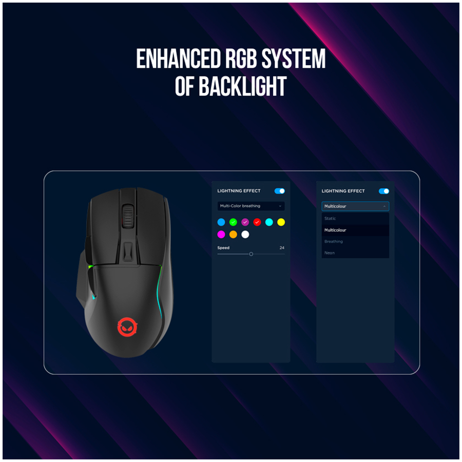 LORGAR gaming mice, Optical Gaming Mouse with 6 programmable buttons, Pixart ATG4090 sensor, DPI can be up to 8000, 30 million times key life, 1.8m PVC USB cable, Matt UV coating and RGB lights with 4 LED flowing mode, size:124.90*71.65*41.36mm, 115g - Slika 11