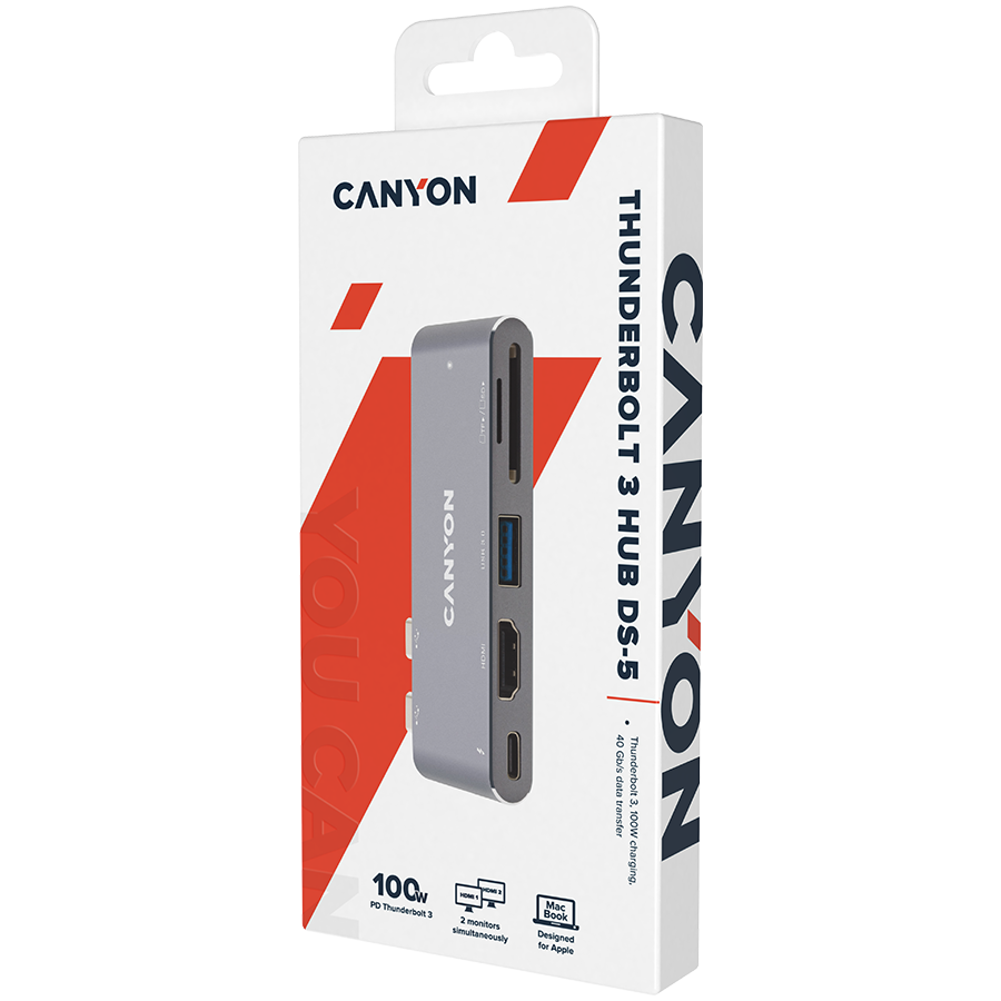 CANYON hub DS-5 7in1 Thunderbolt 3 Space Grey - Slika 5