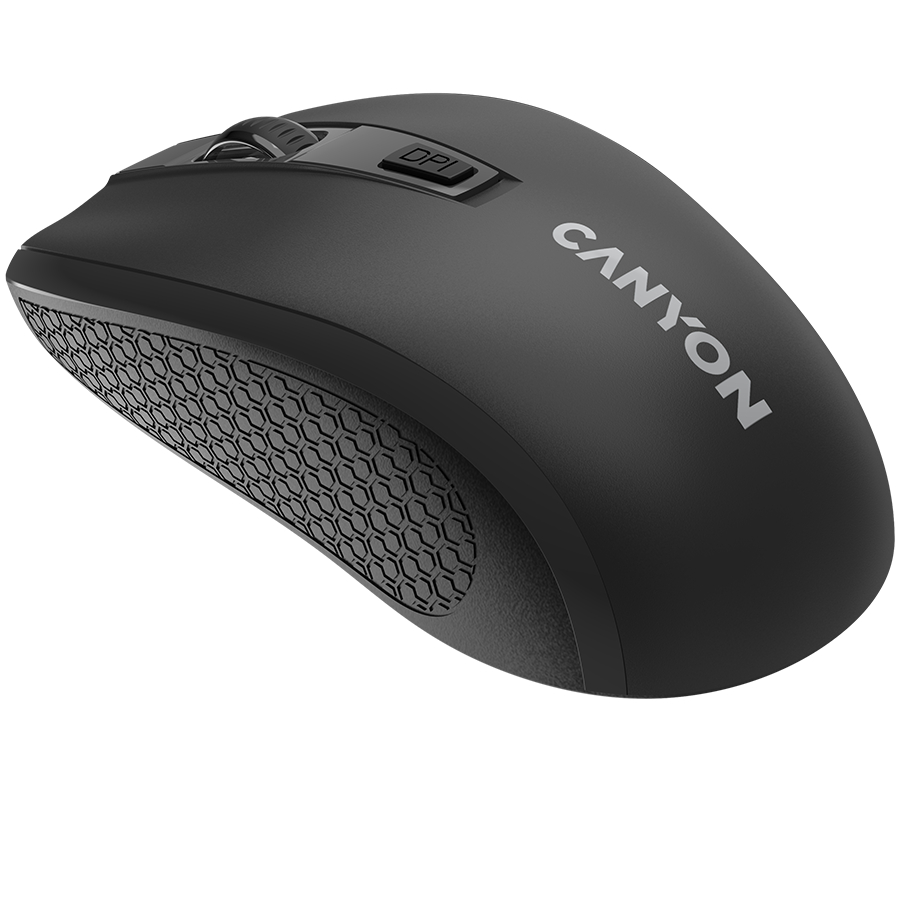 CANYON MW-7, 2.4Ghz wireless mouse, 6 buttons, DPI 800/1200/1600, with 1 AA battery ,size 110*60*37mm,58g,black - Slika 5