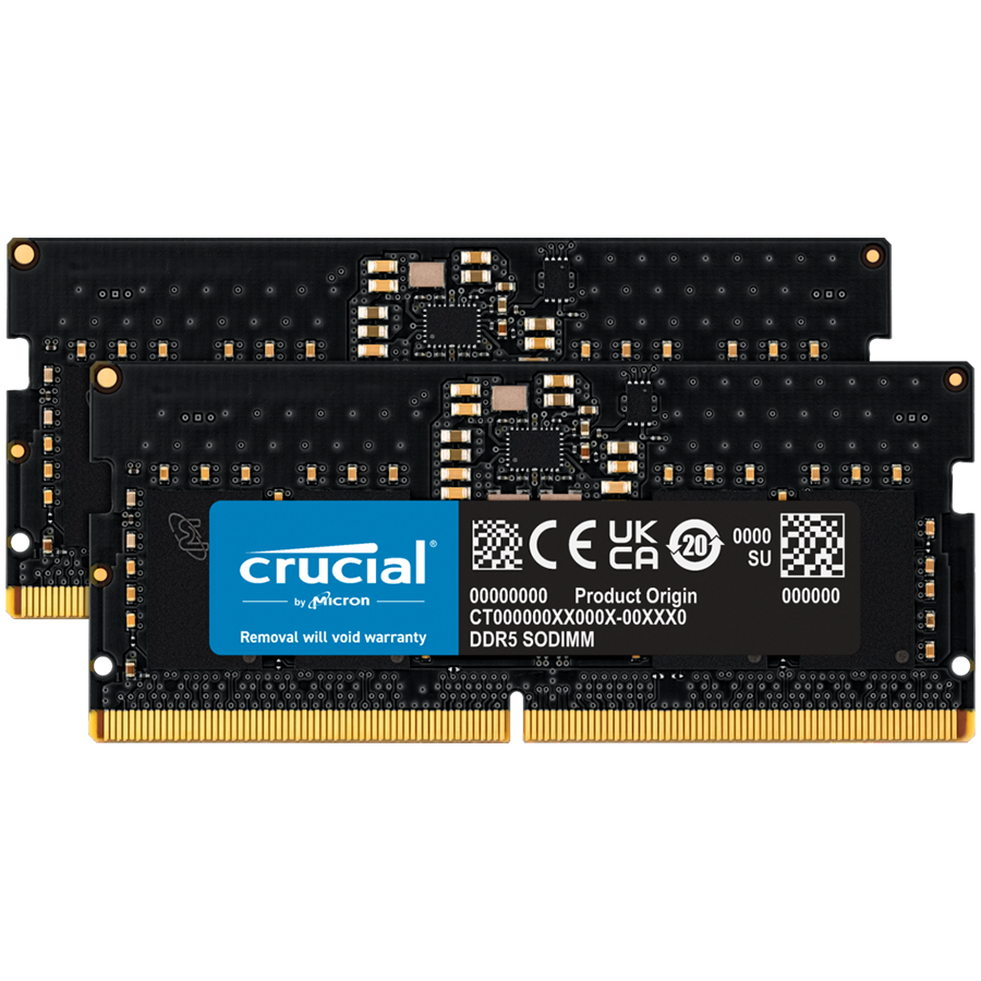 Crucial 64GB Kit (2x32GB) DDR5-4800 SODIMM CL40 (16Gbit)