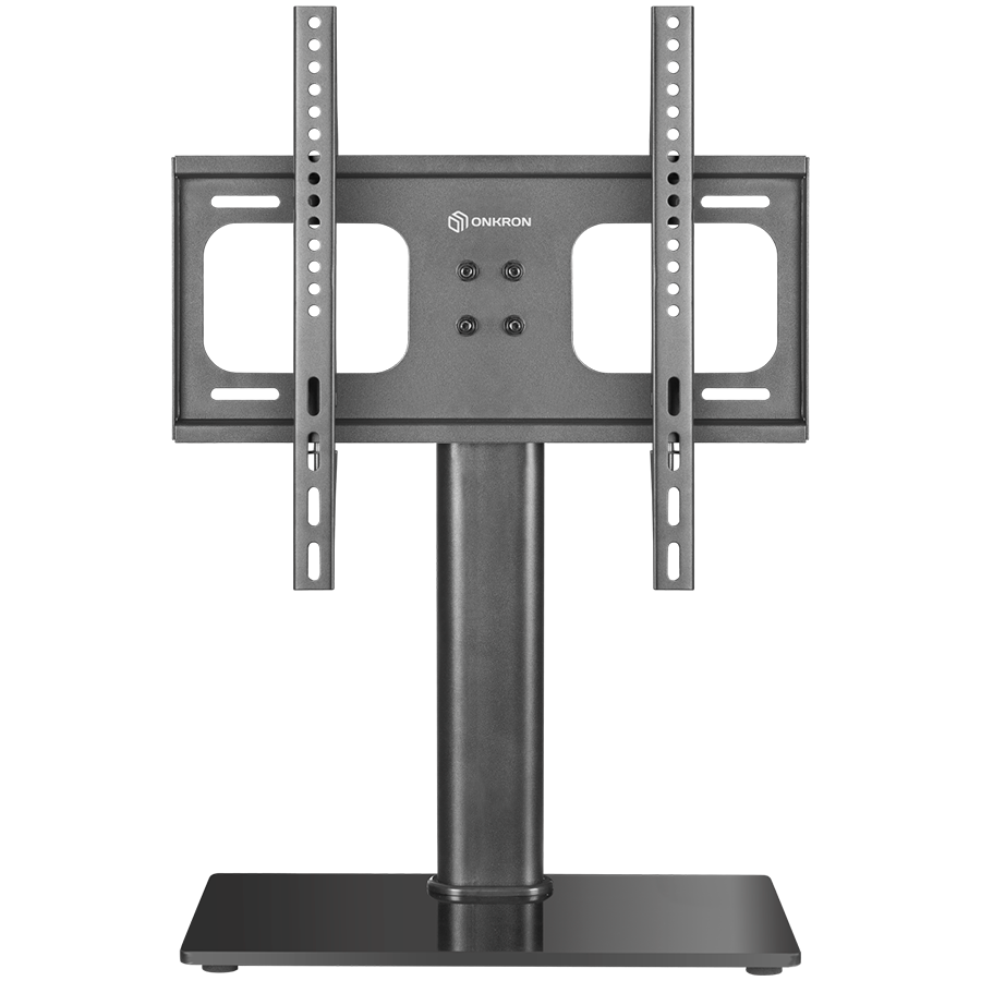 ONKRON Universal Height Adjustable Table Top TV Stand for 26 to 55-inch Flat Panel TVs Digital Panels 30 kg, Black