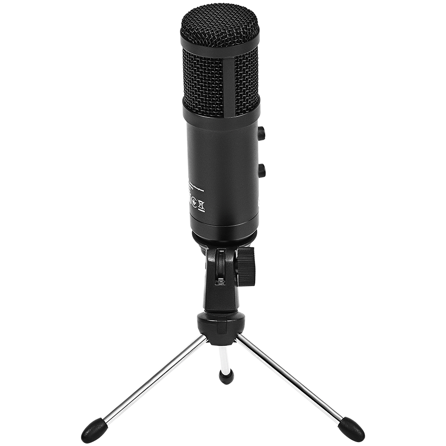LORGAR Soner 313, Gaming Microphone, USB condenser microphone with Volume Knob & Echo Knob, Frequency Response: 80 Hz—17 kHz, including 1x Microphone, 1 x 2.5M USB Cable, 1 x Tripod Stand, dimensions: Ø47.4*158.2*48.1mm, weight: 243.0g, Black - Slika 2