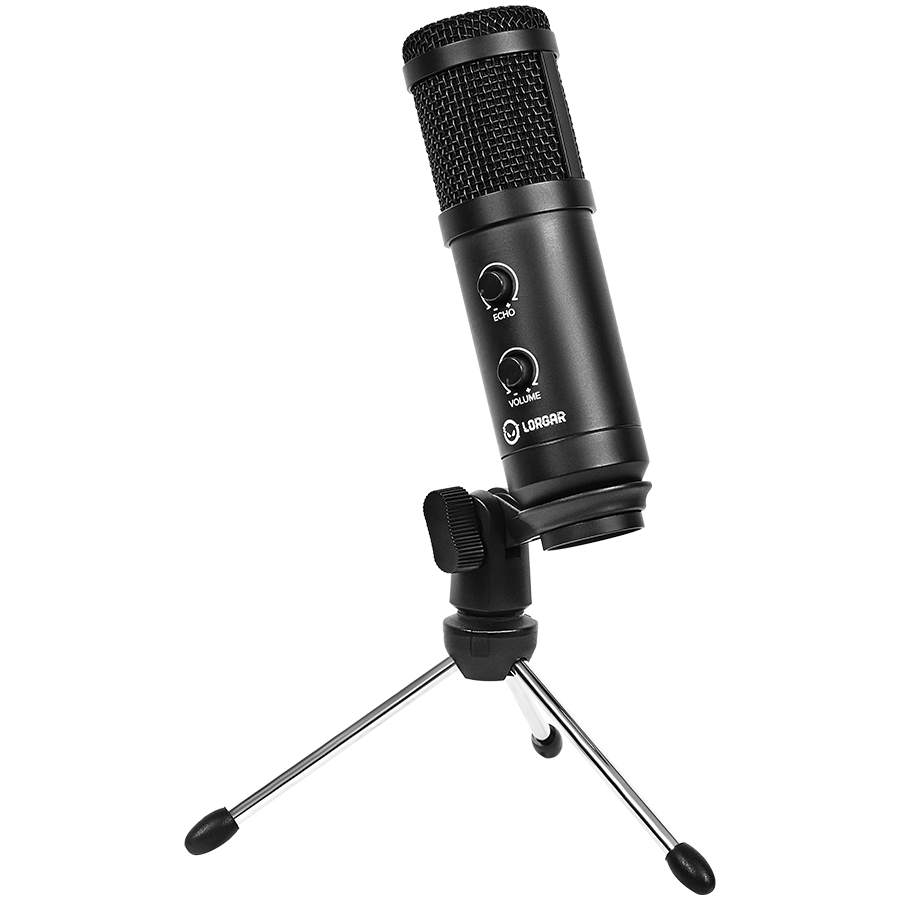 LORGAR Soner 313, Gaming Microphone, USB condenser microphone with Volume Knob & Echo Knob, Frequency Response: 80 Hz—17 kHz, including 1x Microphone, 1 x 2.5M USB Cable, 1 x Tripod Stand, dimensions: Ø47.4*158.2*48.1mm, weight: 243.0g, Black - Slika 7