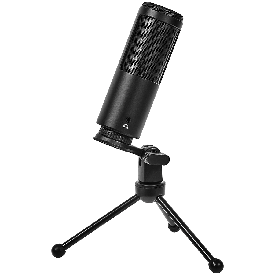 LORGAR Voicer 521, Gaming Microphone, Black, USB condenser mic with Volume Knob, 3.5MM headphonejack, mute button and led indicator, package including 1x F5 Microphone, 1 x 2M type-C USB Cable, 1 xTripod Stand - Slika 4