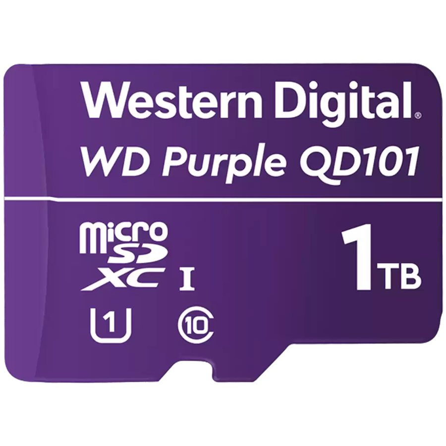 MicroSDXC Card WD Purple SC QD101 Ultra Endurance 1TB, SDA 6.0, Speed Class 10, TBW 512