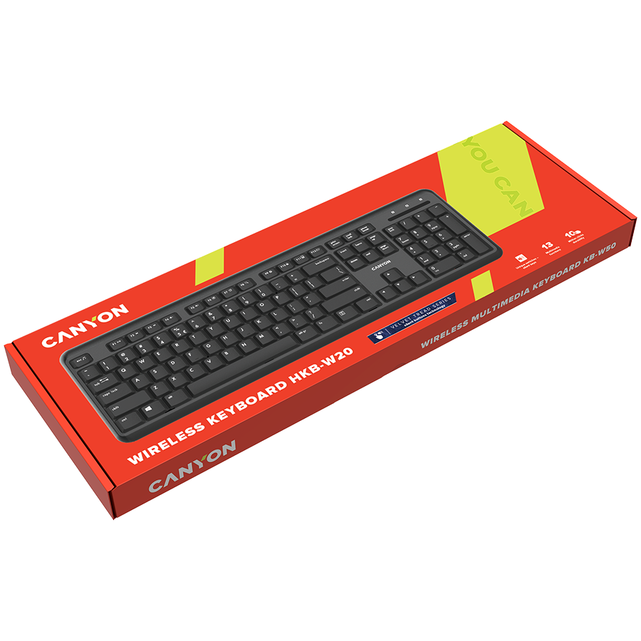 CANYON keyboard HKB-W20 EN/AD Velvet Wireless Black - Slika 4