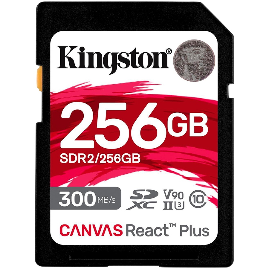 Kingston 256GB Canvas React Plus SDXC UHS-II 300R/260W U3 V90 for Full HD/4K/8K