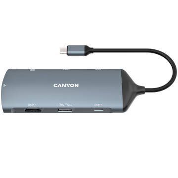 CANYON hub DS-15 8in1 4k USB-C Dark Grey