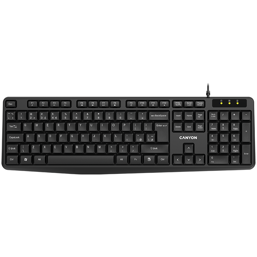 CANYON keyboard KB-1 EN/AD Wired Black - Slika 3