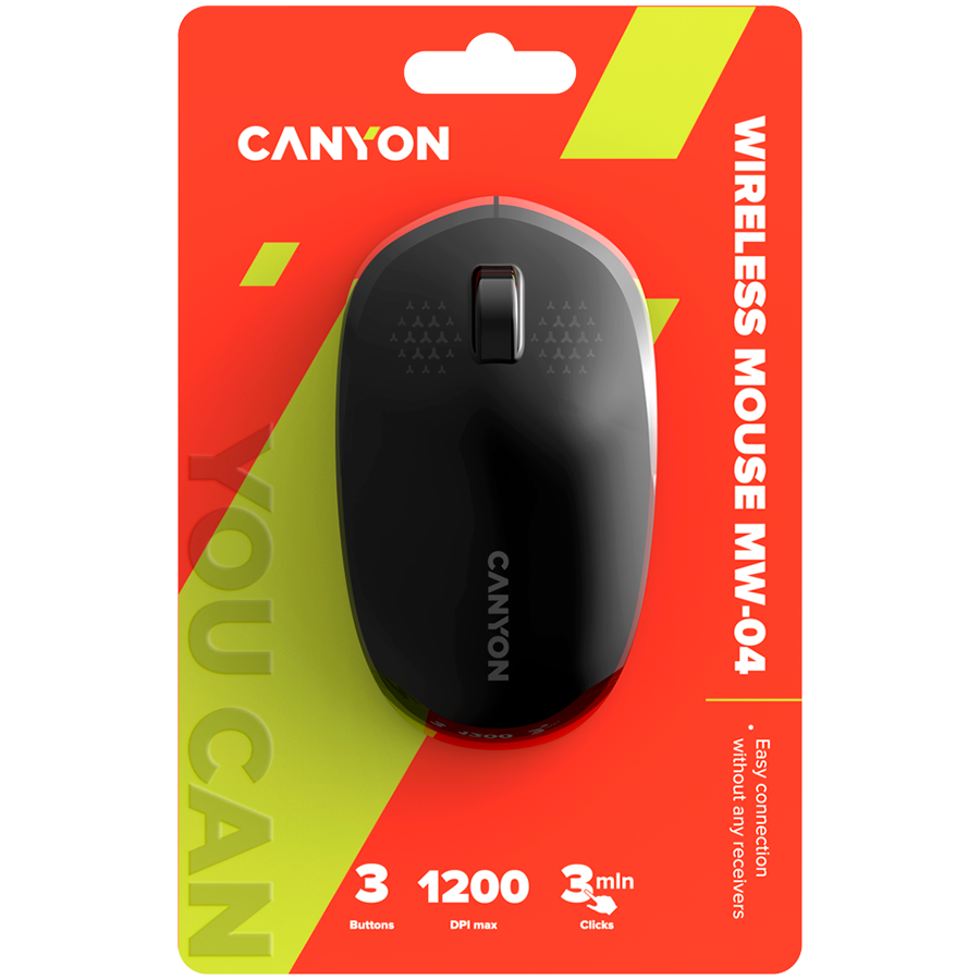 CANYON mouse MW-04 3buttons BT Wireless Black - Slika 6