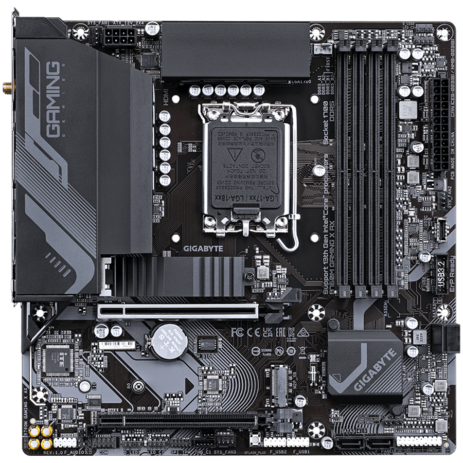 GIGABYTE Mainboard Desktop B760M GAMING X AX (S1700, 4xDDR5, 1xHDMI, 1xDP, 2.5GbE LAN, Wi-Fi 6E 802.11ax, mATX, Retail) - Slika 2