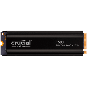 Crucial T500 1TB PCIe Gen4 NVMe M.2 SSD with heatsink