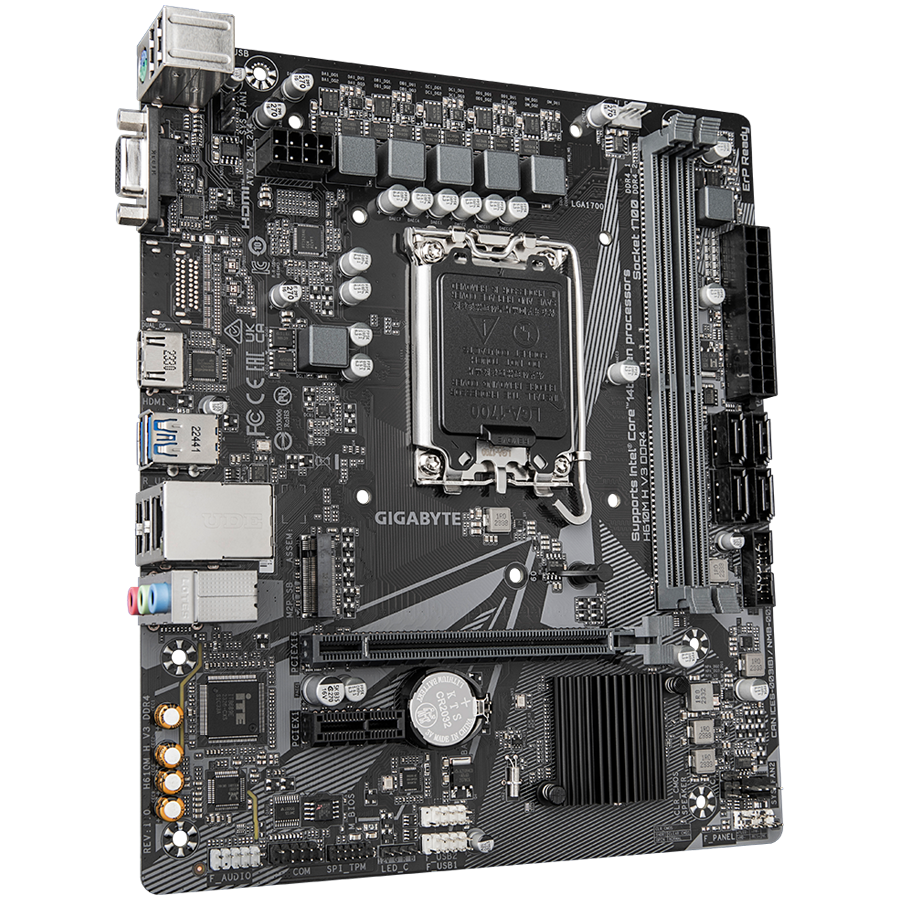 GIGABYTE Mainboard Desktop H610M H V3 DDR4 (LGA1700, 2xDDR4, 1xD-Sub, 1xHDMI, GLAN, 1xPCIe x16 4.0, 1xPCIe x1 3.0,1xM.2, 4xSATA3) mATX - Slika 2