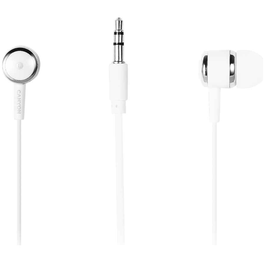 CANYON Stereo earphones with microphone, White - Slika 2