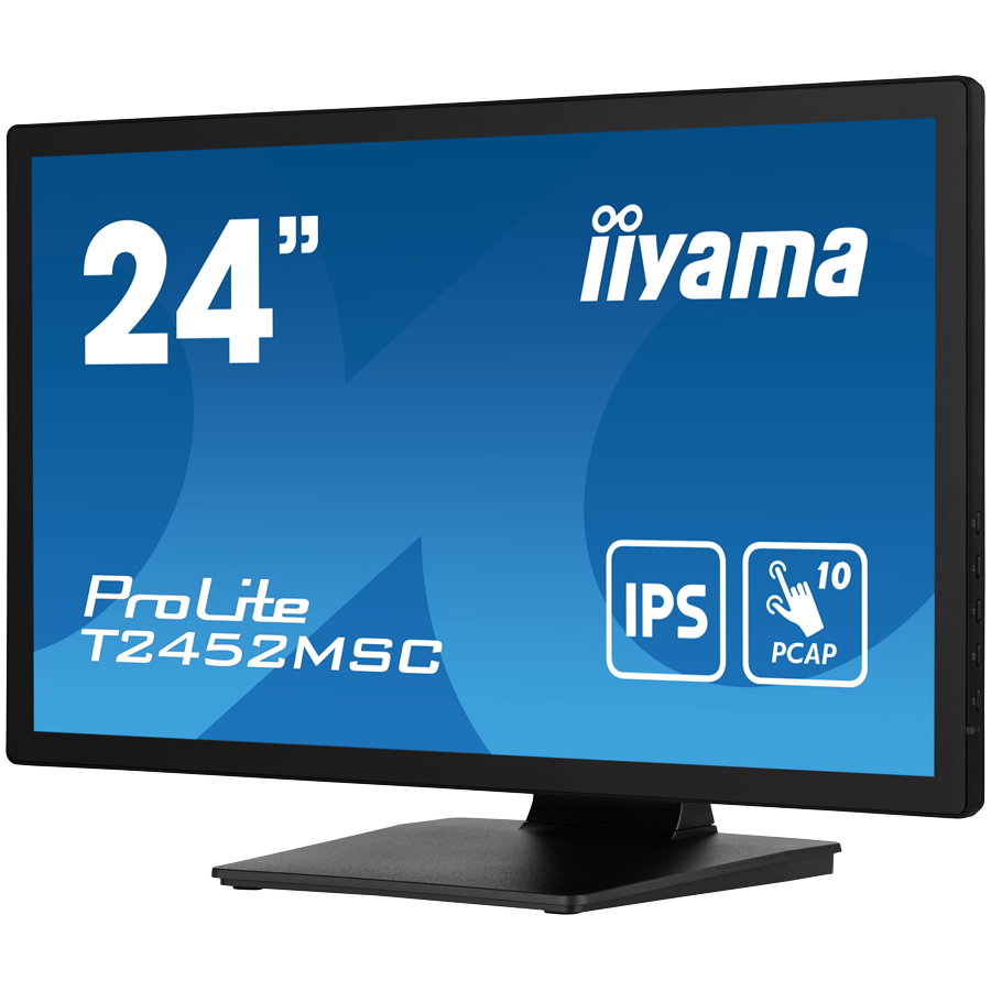 IIYAMA Monitor LED PROLITE T2452MSC-B1 24” PCAP multi-touch edge-to-edge glass and anti fingerprint coating IPS Full HD 400 cd/m² HDMI DP Speakers - Slika 3