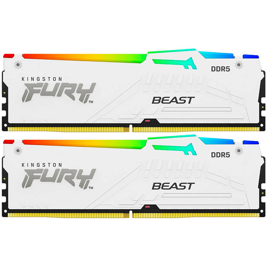 Kingston 32GB 5600MT/s DDR5 CL36 DIMM (Kit of 2) FURY Beast White RGB EXPO
