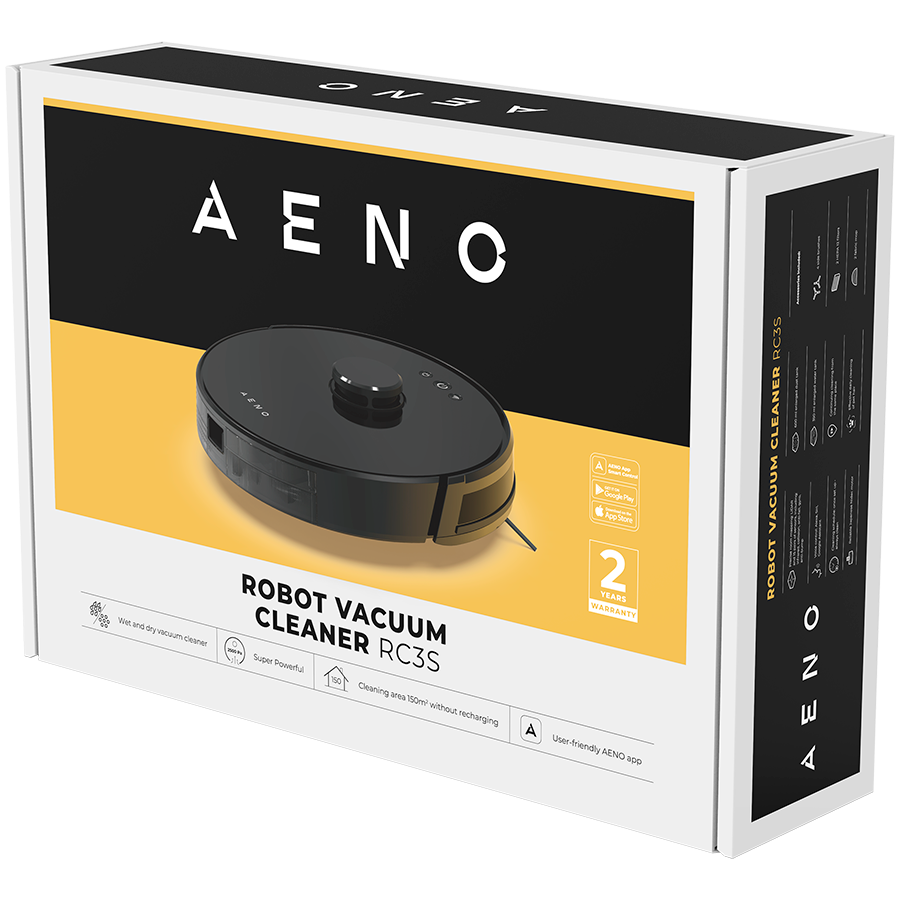 AENO Robot Vacuum Cleaner RC3S: wet & dry cleaning, smart control AENO App, powerful Japanese Nidec motor, turbo mode - Slika 14