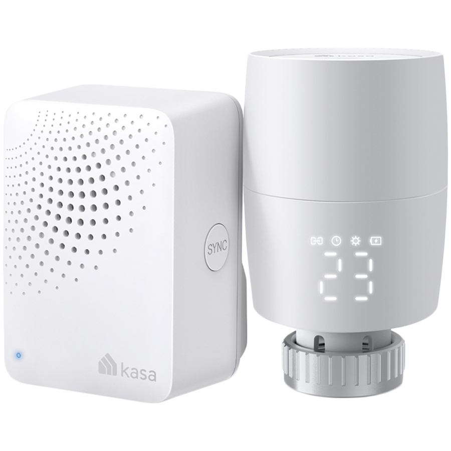 KE100 KIT Kasa Smart Thermostatic Radiator Valve Starter Kit; Precise Temperature Control; Schedule & Timer; Voice Control; Frost Protection; Up to 32 Radiators; Versatile Compatibility; Hub Included