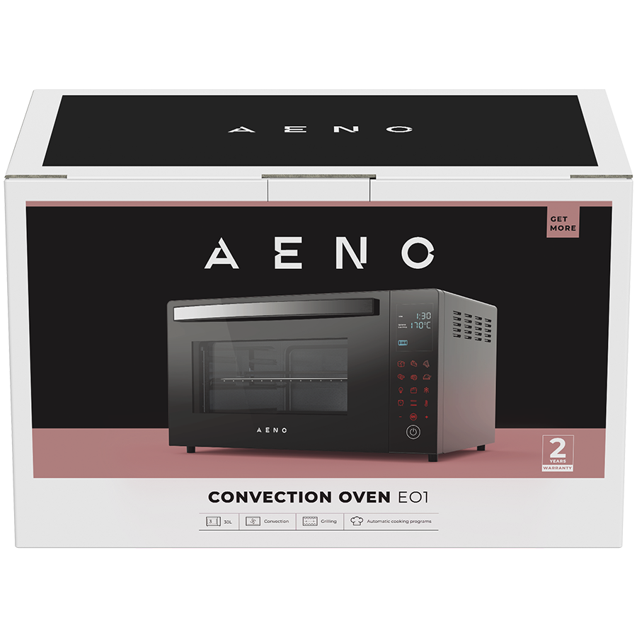 AENO Electric Oven EO1: 1600W, 30L, 6 automatic programs+Defrost+Proofing Dough, Grill, Convection, 6 Heating Modes, Double-Glass Door, Timer 120min, LCD-display - Slika 6