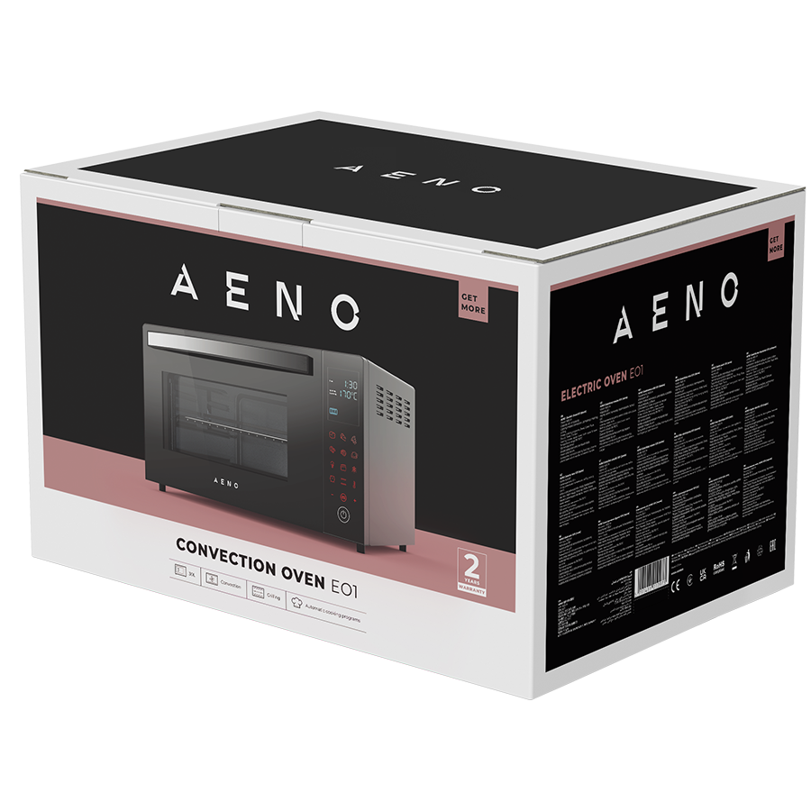AENO Electric Oven EO1: 1600W, 30L, 6 automatic programs+Defrost+Proofing Dough, Grill, Convection, 6 Heating Modes, Double-Glass Door, Timer 120min, LCD-display - Slika 7