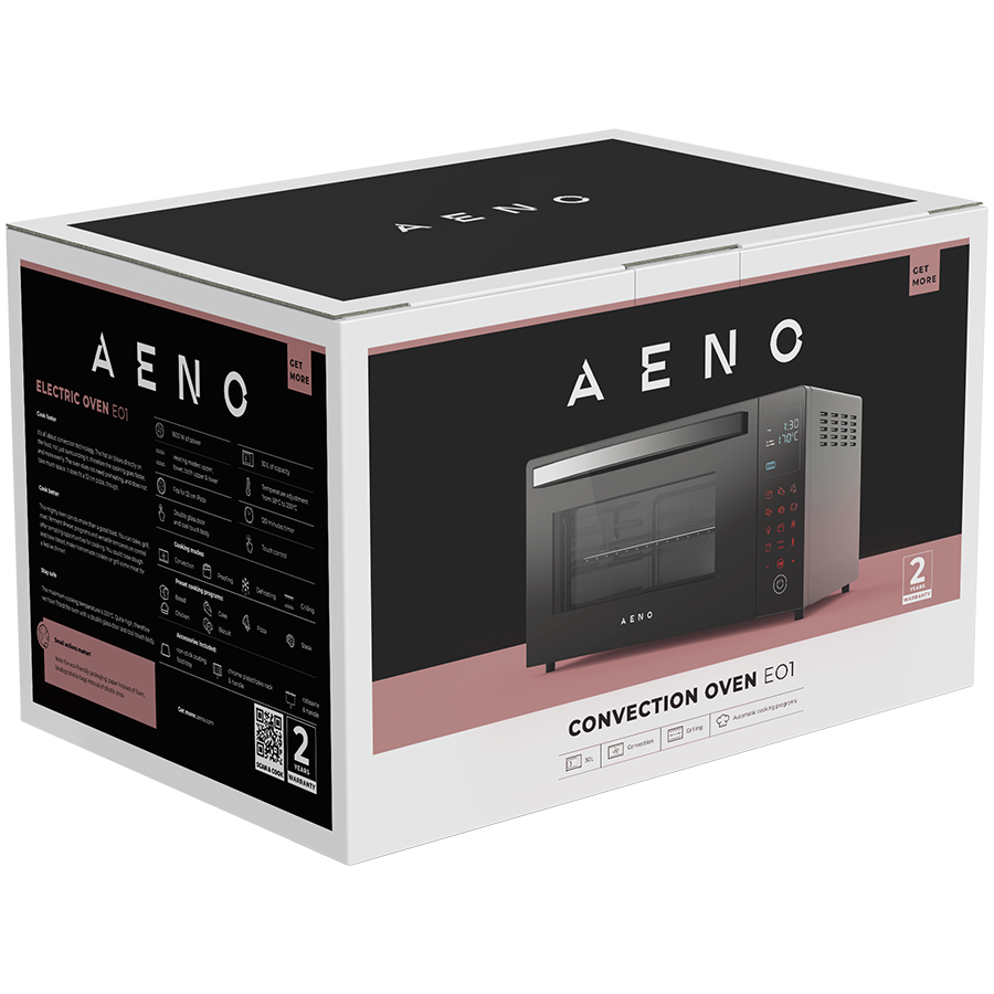 AENO Electric Oven EO1: 1600W, 30L, 6 automatic programs+Defrost+Proofing Dough, Grill, Convection, 6 Heating Modes, Double-Glass Door, Timer 120min, LCD-display - Slika 8