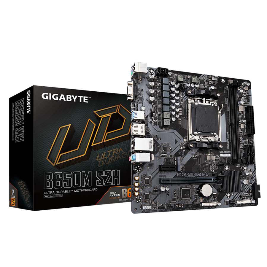 GIGABYTE MB Socket AM5 B650 2 x DDR5 1 x M.2 4 x SATA 1 x D-Sub port 1 x DisplayPort 1 x HDMI port Micro ATX