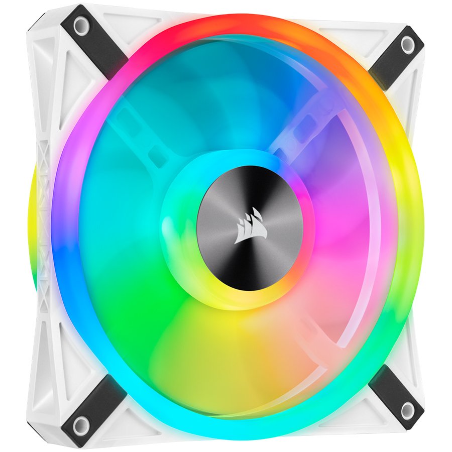 Corsair QL Series, WHITE QL140 RGB, 140mm RGB LED Fan, Single Pack