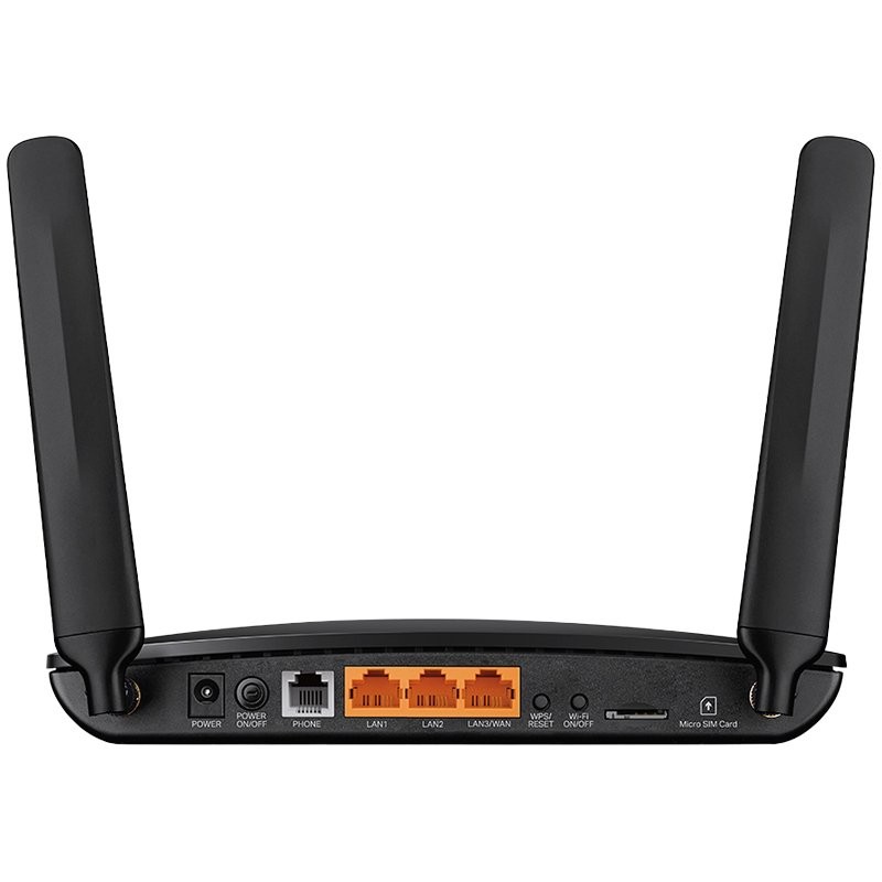 TP-Link MR6500v 300Mbps Wireless N 4G LTE Telephony Router, 1× 10/100 Mbps LAN/WAN Port, 2× 10/100 Mbps LAN Ports, 1× Phone Port, 1 Micro SIMCard Slot, 2 × Detachable External 4G LTE Antennas - Slika 2