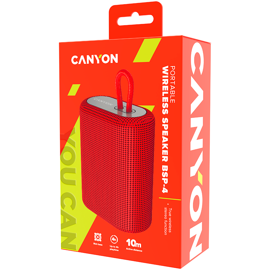 CANYON speaker BSP-4 5W Red - Slika 4