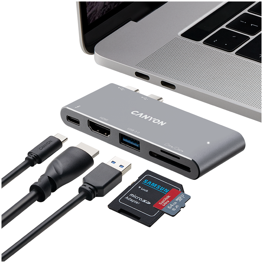 CANYON hub DS-5 5in1 Thunderbolt 3 4k Space Grey - Slika 4
