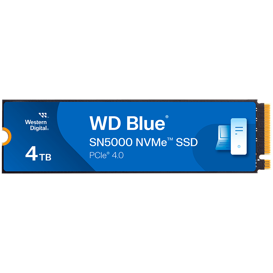 SSD WD Blue SN5000 4TB M.2 2280 PCIe Gen4 x4 NVMe QLC, Read/Write: 5500/5000 MBps, IOPS 690K/900K, TBW: 1200