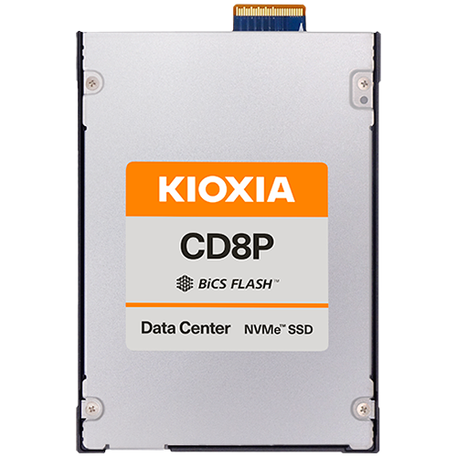 SSD Data Center Mixed Use KIOXIA CD8P-V 3.2TB PCIe Gen5 (128GT/s) NVMe 2.0, BiCS Flash TLC, E3.S 1T 7.5mm, Read/Write: 12000/5500 MBps, IOPS 1900K/400K, DWPD 3