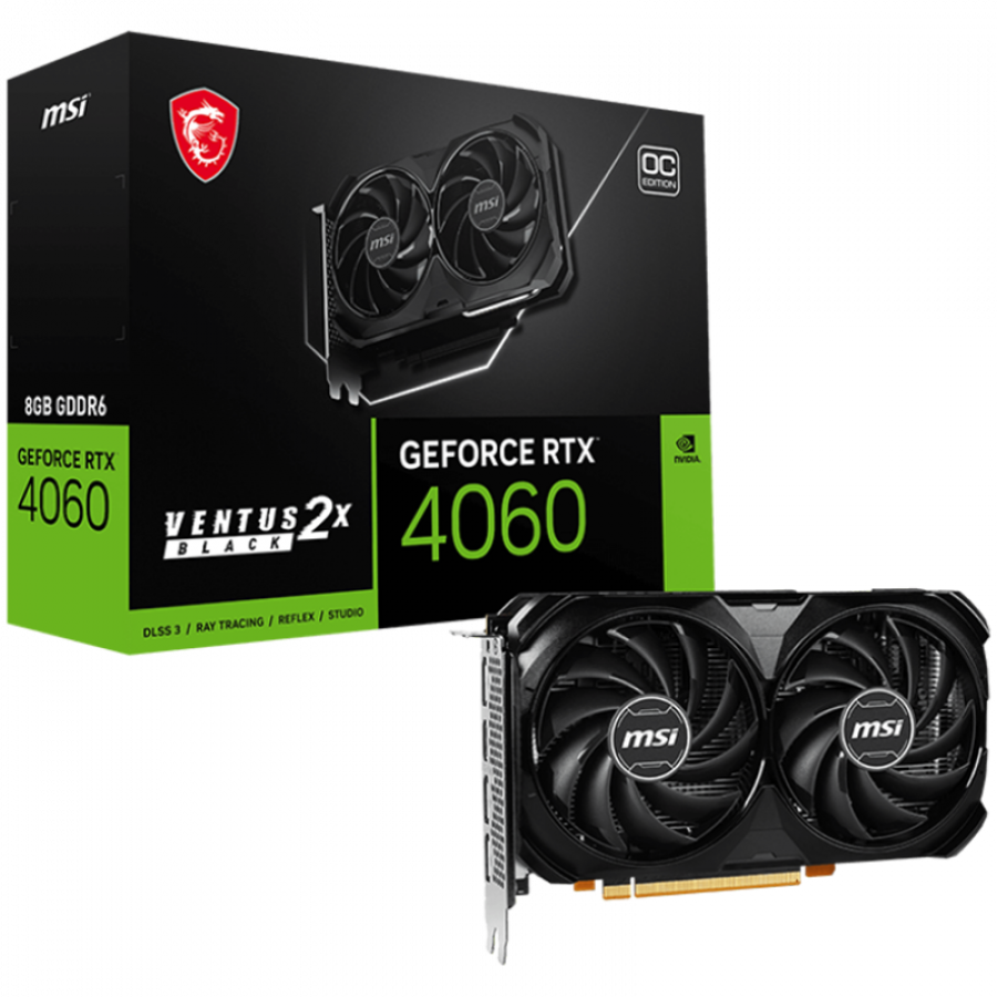 MSI Video Card NVidia RTX 4060 VENTUS 2X BLACK 8G OC (8GB GDDR6/128bit, PCI-E 4.0 x8, 1x8 pin, Retail) - Slika 5