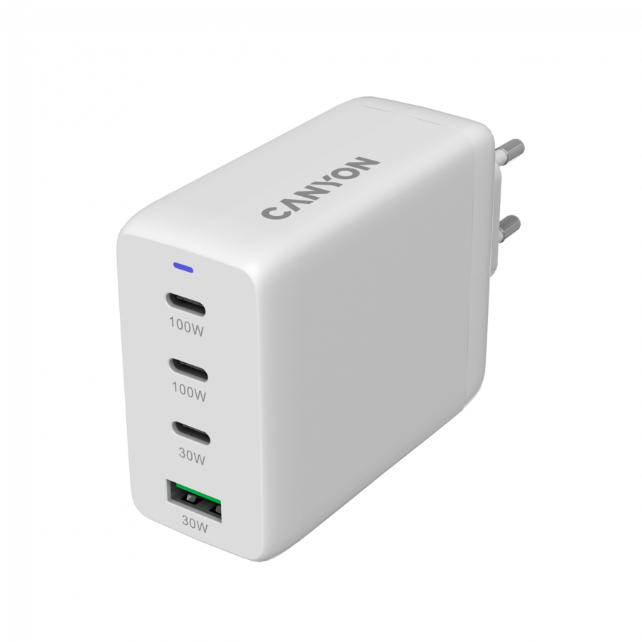 CANYON charger CU100ACC GaN 100W 3xPD 1xQC EU White - Slika 3