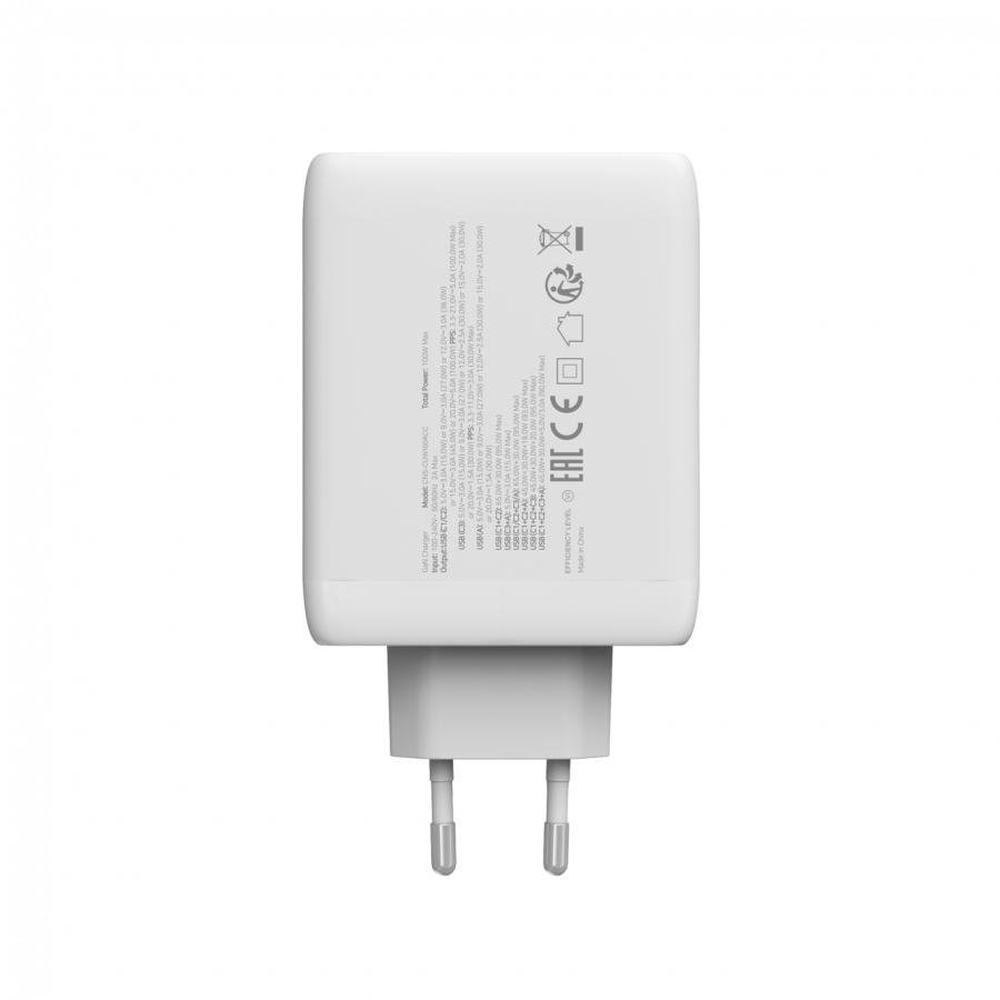 CANYON charger CU100ACC GaN 100W 3xPD 1xQC EU White - Slika 7