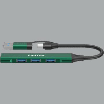 CANYON hub DS-02 4in1 USB-A/C Green