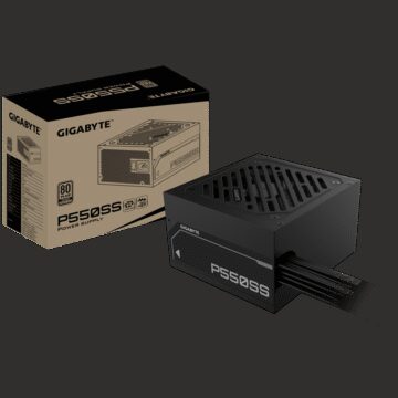 GIGABYTE PSU GP-P550SS, 550W 80Plus Silver, 230V EU, ATX 3.0 (3.1), 120mm Fluid Dynamic Bearing fan, Active PFC, Flat cable, +12v Rail, OVP/OPP/SCP/UVP/OCP/OTP, Black